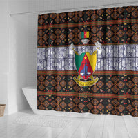 Cameroon Toghu Shower Curtain Flag Coat Of Arms - Traditional Bamenda Art