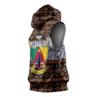 Cameroon Toghu Sleeveless Hoodie Flag Coat Of Arms - Traditional Bamenda Art