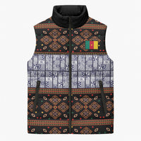 Cameroon Toghu Sleeveless Puffer Jacket Flag Coat Of Arms - Traditional Bamenda Art