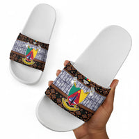 Cameroon Toghu Slide Sandals Flag Coat Of Arms - Traditional Bamenda Art