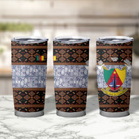 Cameroon Toghu Tumbler Cup Flag Coat Of Arms - Traditional Bamenda Art