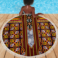 Cameroon Toghu Beach Blanket Vibrant Bamenda Tribal - Authentic African Folk Art