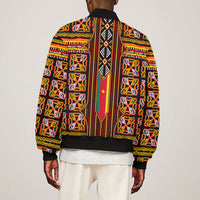 Cameroon Toghu Bomber Jacket Vibrant Bamenda Tribal - Authentic African Folk Art