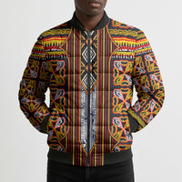 Cameroon Toghu Bomber Puffer Jacket Vibrant Bamenda Tribal - Authentic African Folk Art