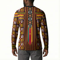 Cameroon Toghu Button Sweatshirt Vibrant Bamenda Tribal - Authentic African Folk Art