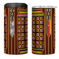 Cameroon Toghu 4 in 1 Can Cooler Tumbler Vibrant Bamenda Tribal - Authentic African Folk Art