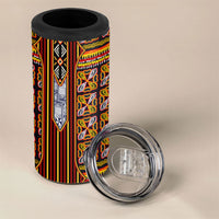 Cameroon Toghu 4 in 1 Can Cooler Tumbler Vibrant Bamenda Tribal - Authentic African Folk Art