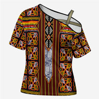 Cameroon Toghu Cross Shoulder Shirt Vibrant Bamenda Tribal - Authentic African Folk Art
