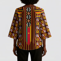 Cameroon Toghu Kimono Sleeve Blouse Vibrant Bamenda Tribal - Authentic African Folk Art