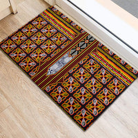 Cameroon Toghu Rubber Doormat Vibrant Bamenda Tribal - Authentic African Folk Art