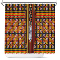 Cameroon Toghu Shower Curtain Vibrant Bamenda Tribal - Authentic African Folk Art