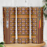 Cameroon Toghu Skinny Tumbler Vibrant Bamenda Tribal - Authentic African Folk Art