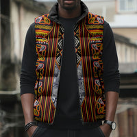 Cameroon Toghu Sleeveless Puffer Jacket Vibrant Bamenda Tribal - Authentic African Folk Art