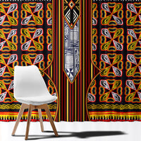 Cameroon Toghu Window Curtain Vibrant Bamenda Tribal - Authentic African Folk Art