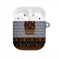 Cameroon Toghu Ethnic Heritage AirPods Case Traditional Bamenda Embroidery Style - African Tribal Motifs