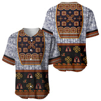 Cameroon Toghu Ethnic Heritage Baseball Jersey Traditional Bamenda Embroidery Style - African Tribal Motifs