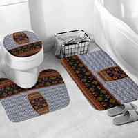 Cameroon Toghu Ethnic Heritage Bathroom Set Traditional Bamenda Embroidery Style - African Tribal Motifs