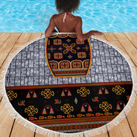 Cameroon Toghu Ethnic Heritage Beach Blanket Traditional Bamenda Embroidery Style - African Tribal Motifs