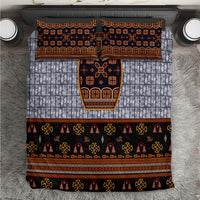 Cameroon Toghu Ethnic Heritage Bedding Set Traditional Bamenda Embroidery Style - African Tribal Motifs