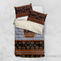 Cameroon Toghu Ethnic Heritage Bedding Set Traditional Bamenda Embroidery Style - African Tribal Motifs