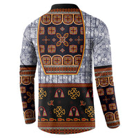 Cameroon Toghu Ethnic Heritage Button Sweatshirt Traditional Bamenda Embroidery Style - African Tribal Motifs