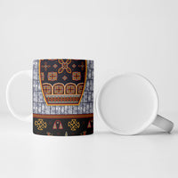 Cameroon Toghu Ethnic Heritage Ceramic Mug Traditional Bamenda Embroidery Style - African Tribal Motifs