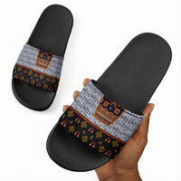 Cameroon Toghu Ethnic Heritage Slide Sandals Traditional Bamenda Embroidery Style - African Tribal Motifs