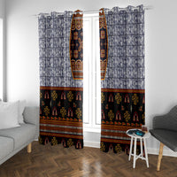 Cameroon Toghu Ethnic Heritage Window Curtain Traditional Bamenda Embroidery Style - African Tribal Motifs