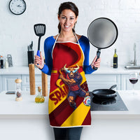 Spain Football Apron Spanish Soccer Team Flag Bull Mascot