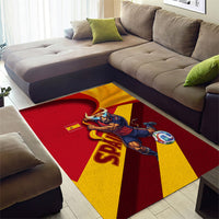 Spain Football Area Rug Spanish Soccer Team Flag Bull Mascot