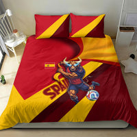 Spain Football Bedding Set Spanish Soccer Team Flag Bull Mascot