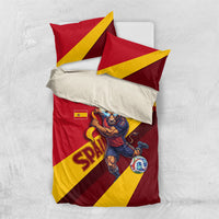 Spain Football Bedding Set Spanish Soccer Team Flag Bull Mascot