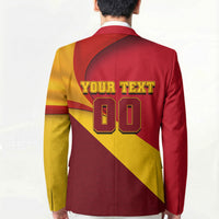 Personalized Spain Football Blazer Spanish Soccer Team Flag Bull Mascot