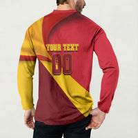 Personalized Spain Football Button Sweatshirt Spanish Soccer Team Flag Bull Mascot
