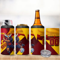 Personalized Spain Football 4 in 1 Can Cooler Tumbler Spanish Soccer Team Flag Bull Mascot