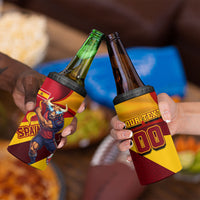 Personalized Spain Football 4 in 1 Can Cooler Tumbler Spanish Soccer Team Flag Bull Mascot