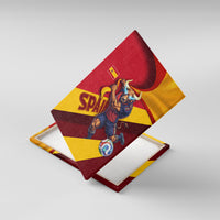 Spain Football Canvas Wall Art Spanish Soccer Team Flag Bull Mascot