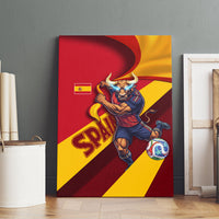 Spain Football Canvas Wall Art Spanish Soccer Team Flag Bull Mascot
