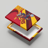 Spain Football Canvas Wall Art Spanish Soccer Team Flag Bull Mascot