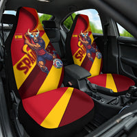Spain Football Car Seat Cover Spanish Soccer Team Flag Bull Mascot