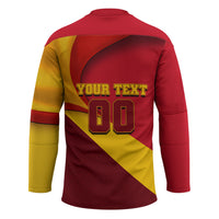 Personalized Spain Football Hockey Jersey Spanish Soccer Team Flag Bull Mascot