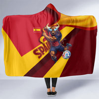 Spain Football Hooded Blanket Spanish Soccer Team Flag Bull Mascot