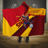 Spain Football Hooded Blanket Spanish Soccer Team Flag Bull Mascot