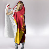 Spain Football Hooded Blanket Spanish Soccer Team Flag Bull Mascot