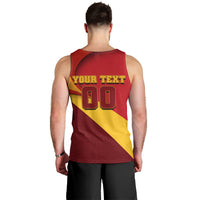 Personalized Spain Football Men Tank Top Spanish Soccer Team Flag Bull Mascot