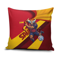 Spain Football Pillow Cover Spanish Soccer Team Flag Bull Mascot
