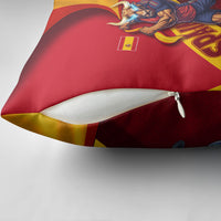 Spain Football Pillow Cover Spanish Soccer Team Flag Bull Mascot