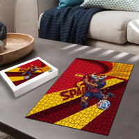 Spain Football Puzzle Spanish Soccer Team Flag Bull Mascot