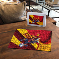 Spain Football Puzzle Spanish Soccer Team Flag Bull Mascot
