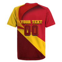 Personalized Spain Football Rugby Jersey Spanish Soccer Team Flag Bull Mascot